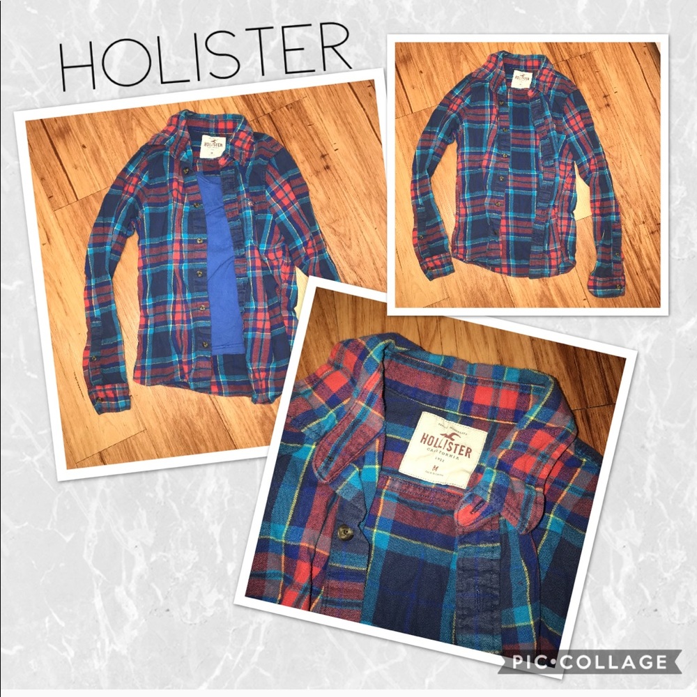 Holister shirt button up plaid country